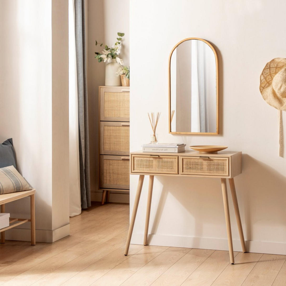 KONSOLENTISCH FÜR DIE EINGANGSHALLE Kesa Natürlich 86 cm x 80 cm - Naturfarben, Holzwerkstoff (45/86/80cm)