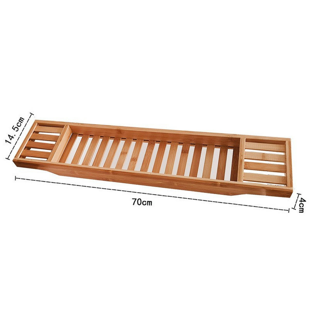 BADEWANNENABLAGE,BAMBUS, 70 × 14,5 × 5 cm - Dunkelbraun, Holz (14.5/4/70cm) - Weltevree