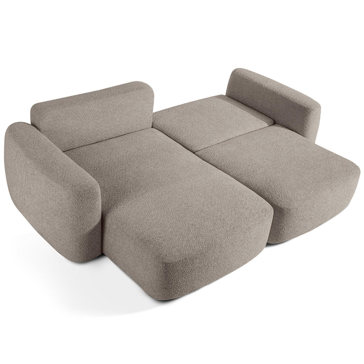ECKSOFA links ELOSA - Grau, Holz/Textil (245/165cm) - KONSIMO®