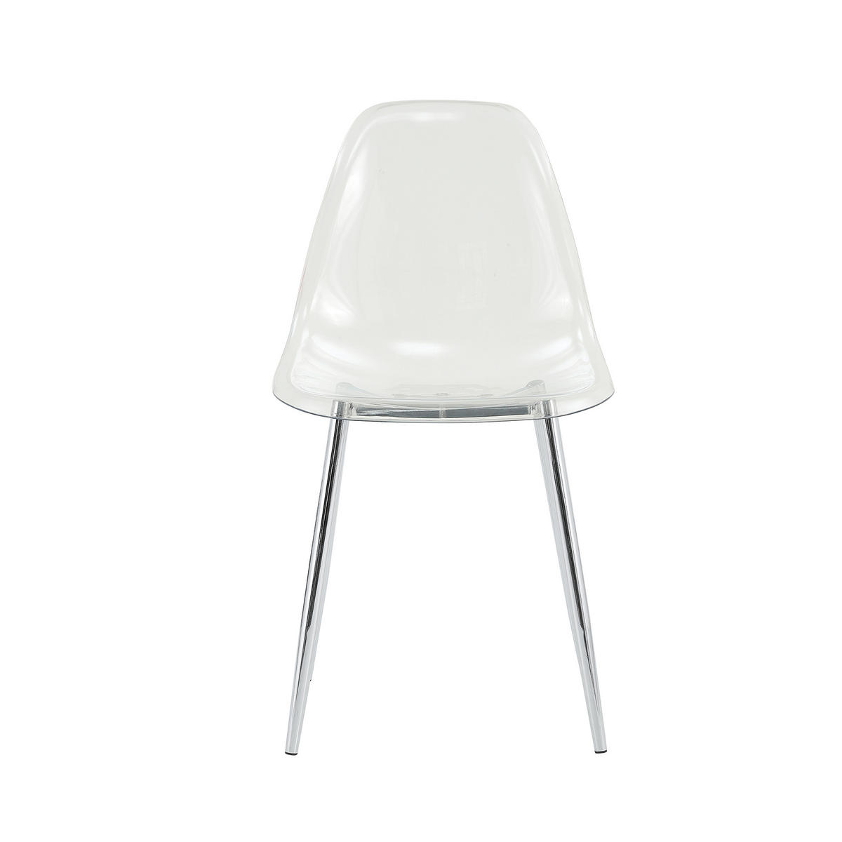 STUHL-SET DE-36594 4 Stück mit transparenter Sitzschale Silber - Silberfarben, Metall (45.7/83/44cm) - ComfortXL