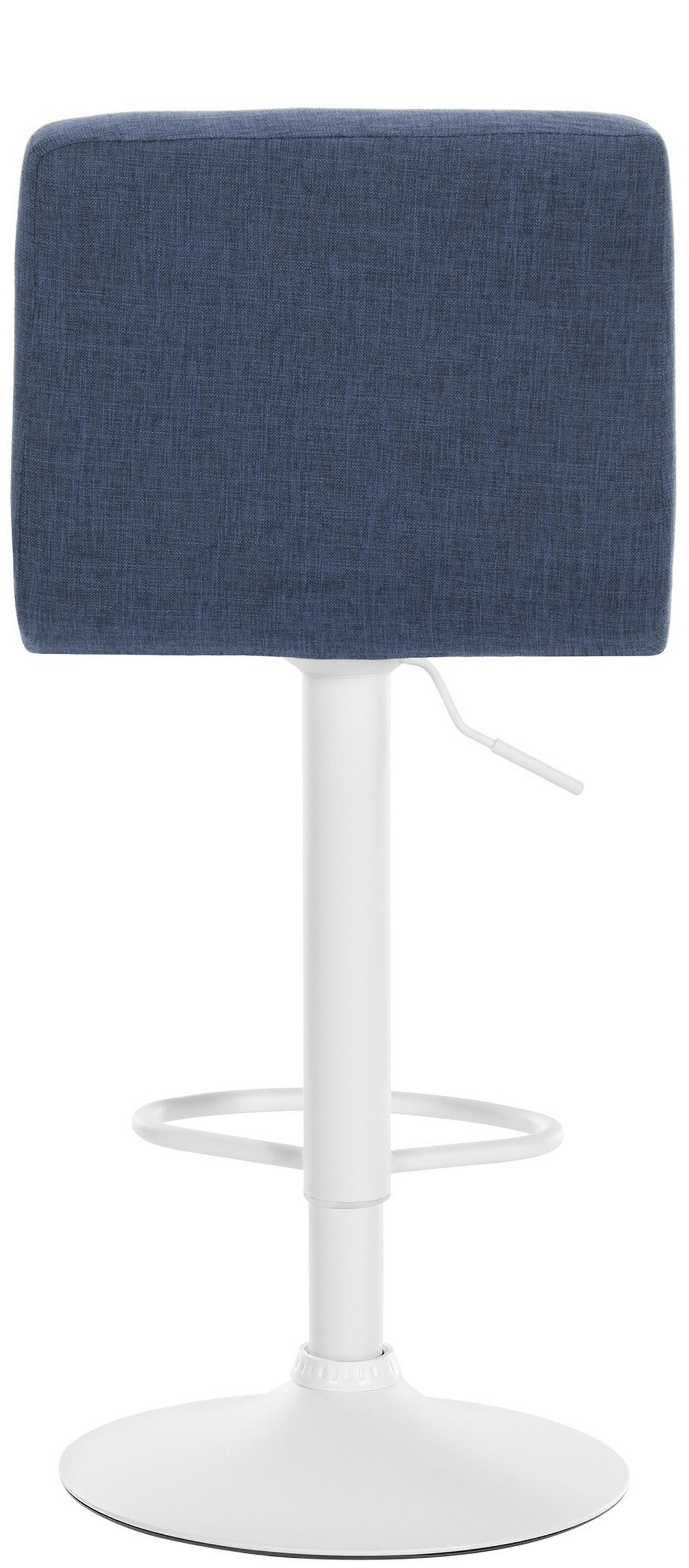 BARHOCKER MADRID Blau Stoff Weiß - Blau, Textil/Metall (46/94/47cm) - DELUKE