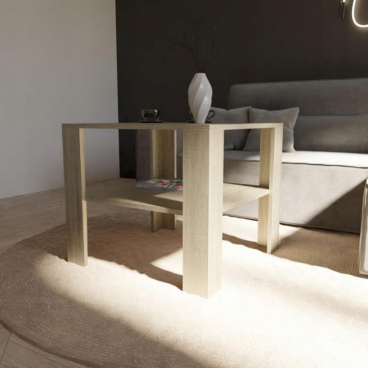 COUCHTISCH HOCH EX3 Sonoma Eiche 68/68/60 cm - Sonoma Eiche, Holzwerkstoff (68/68/60cm) - Matkam Möbel