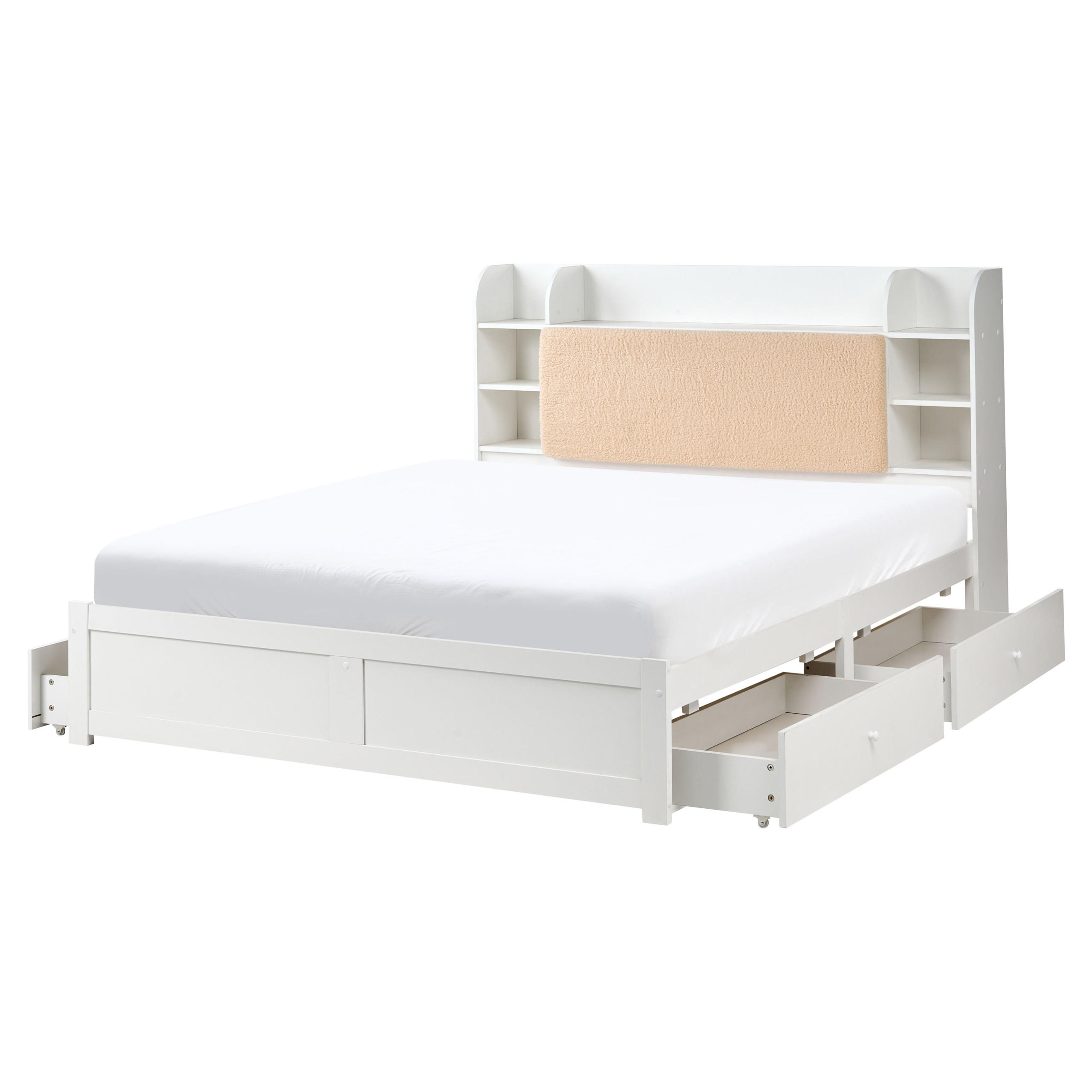 PAT cu sertare 160/200 cm placă MDF alb Bizou