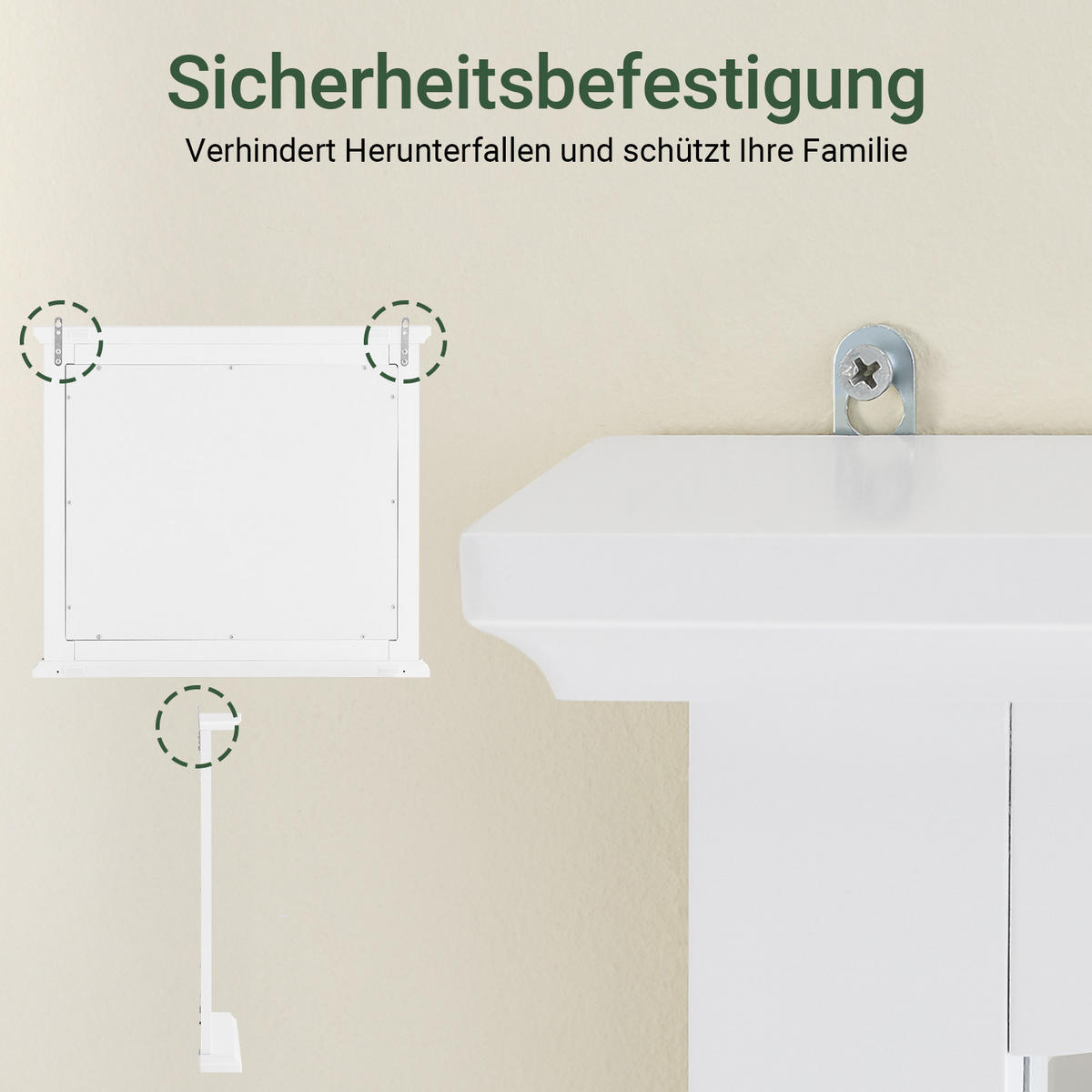 BADSPIEGEL Weiß 60x6x53,5cm - Weiß, Holzwerkstoff (60/53.5/6cm) - SoBuy
