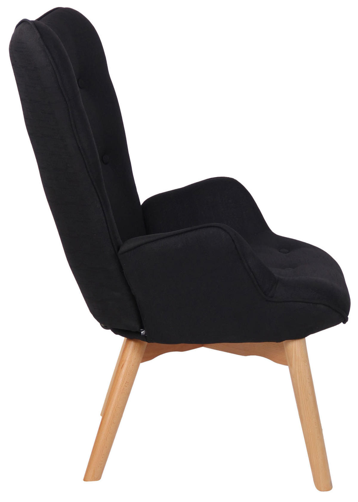 SESSEL Stoff schwarz - Schwarz, Holz/Textil (71/100/77cm) - CLP