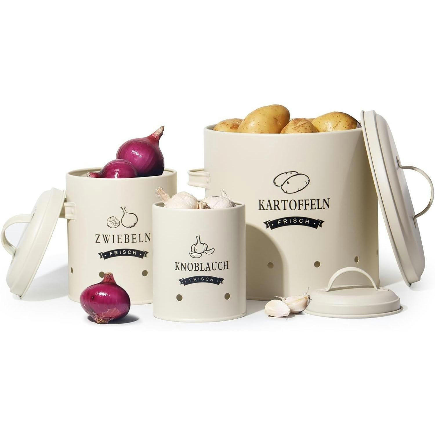 XXXLutz Vorratsdosen-Set Beige 23x23x23 cm