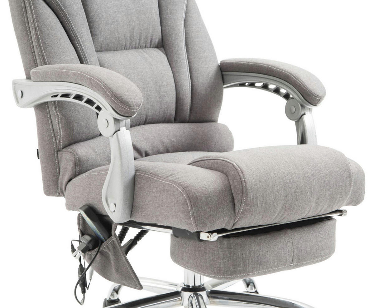 BÜROSTUHL Pacira, Stoff mit Massagefunktion Grau - Grau, Textil/Metall (68/127/64cm) - TPFLiving