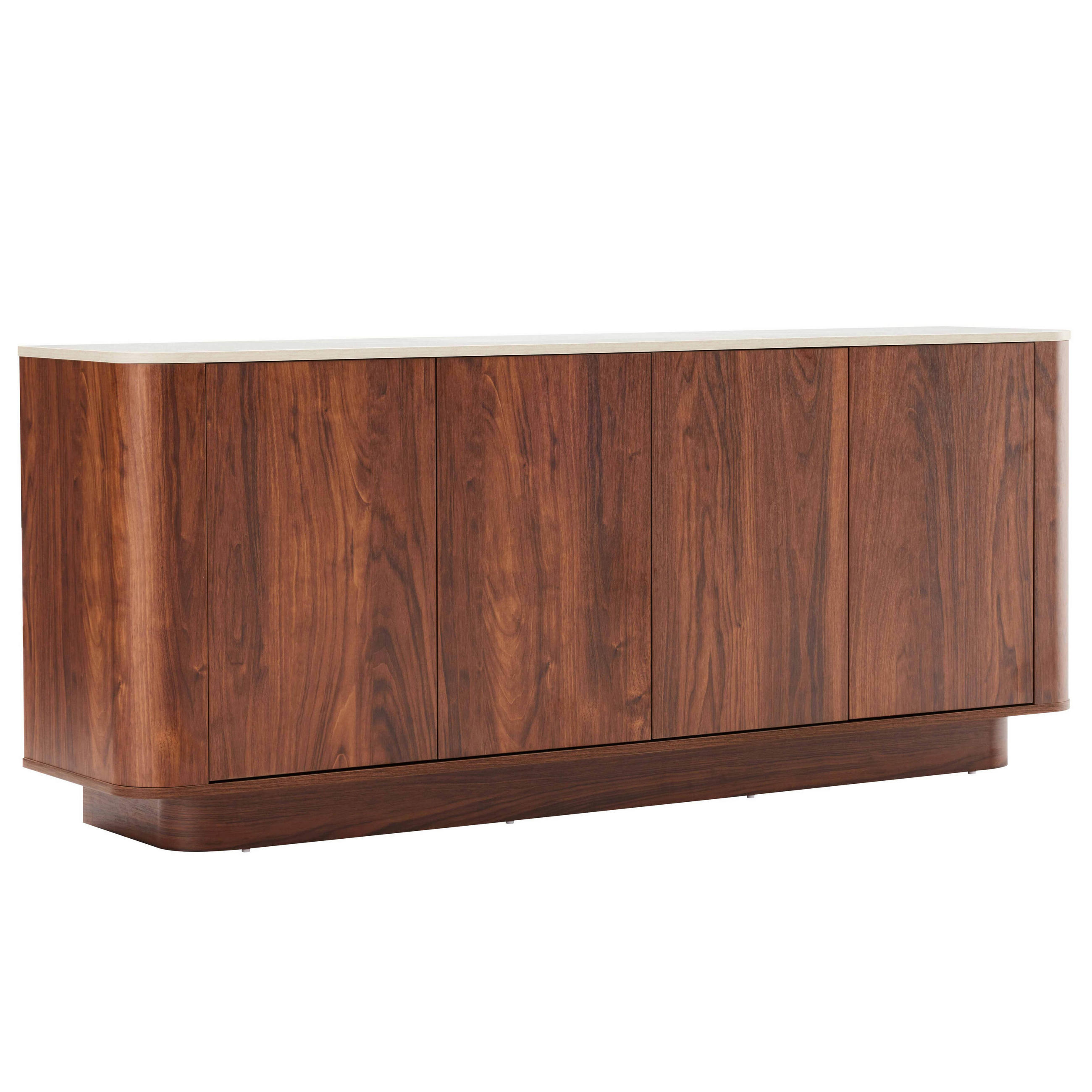 SIDEBOARD, dunkles Holz - Braun, Holz (180/75/40cm) - Oviala