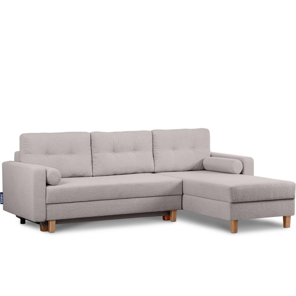 Thumbnail - Konsimo® Eckschlafsofa, Grau, Hellgrau, Textil, L-Form,L-Form, 240x183 cm, Wohnzimmer, Sofas & Couches, Wohnlandschaften...