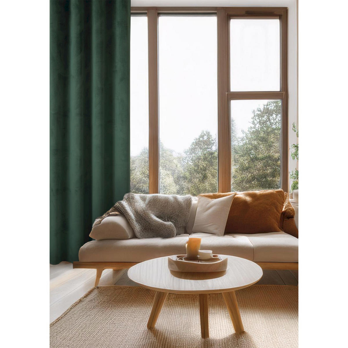 ÖSENVORHANG VELVET SIGNATURE - Grün, Textil (140/1/250cm) - Tom Tailor
