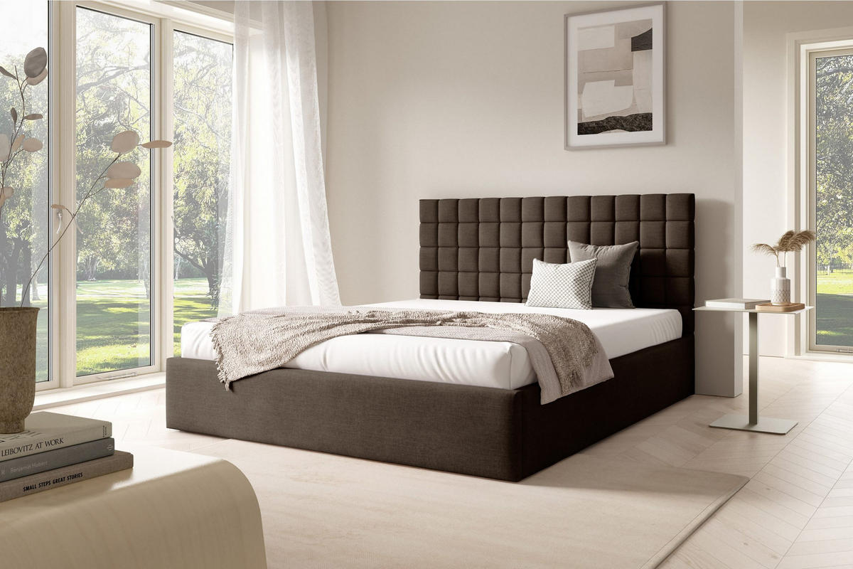 POLSTERBETT BEZA III - Braun - Braun, Holz/Textil (180/200cm) - AN-Moebel 4u