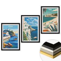 WANDBILDER 3er-Set - 40x60 cm Schwarzer Rahmen - Küstenlandschaften des Tourismus - Schwarz, Kunststoff (40/60cm) - ArtPrintCave