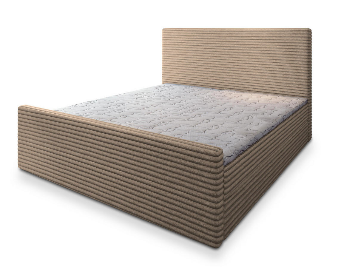 POSTEL BOXSPRING BRENTO 160x200 cm, s matrací a úložným prostorem, béžová - béžová, kompozitní dřevo/textil (160/200cm) - MASSENO