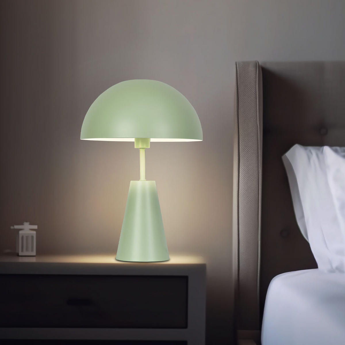 LED TISCHLEUCHTE Retro Metall Grün Sand Champagner - Grün, Metall (25/25/36cm) - Nowa