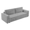 BIGSOFA Aydin Sofa Hellgrau 238/94/85 cm Cord mit Schlaffunktion Bettkasten - Hellgrau/Schwarz, Kunststoff/Textil (238/85/94cm) - AX Living