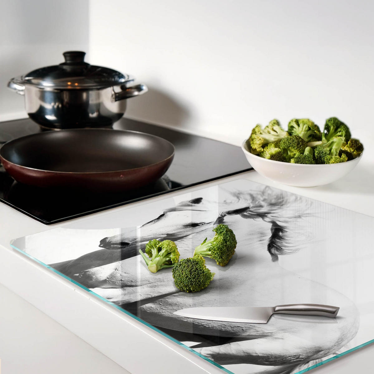 GLASPLATTE 60x52 cm Schimmel - Weiß, Glas (60/52cm) - TULUP