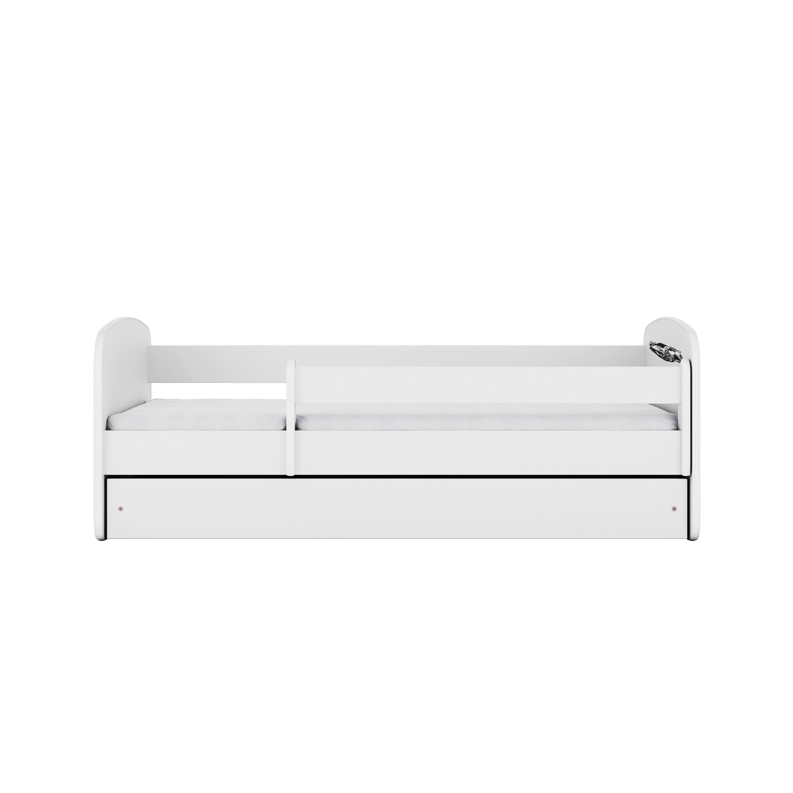 KINDERBETT Sportwagen mit Schublade und Matratze 140/70 - Weiß, Holzwerkstoff (70/140cm) - RAUMHIRSCH FURNITURE