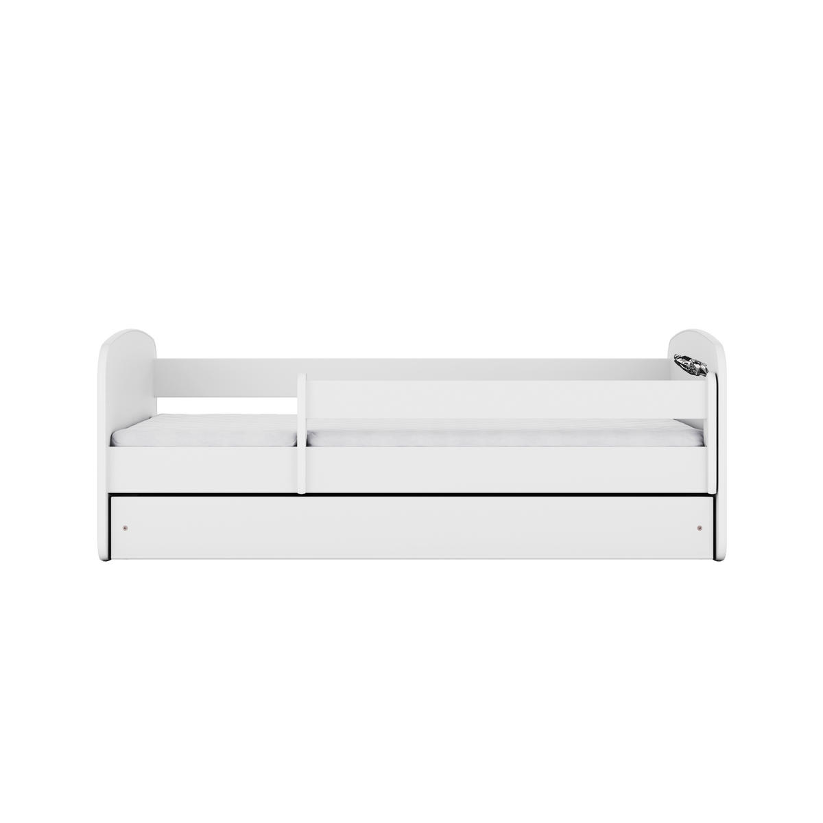 KINDERBETT Sportwagen mit Schublade und Matratze 140/70 - Weiß, Holzwerkstoff (70/140cm) - RAUMHIRSCH FURNITURE