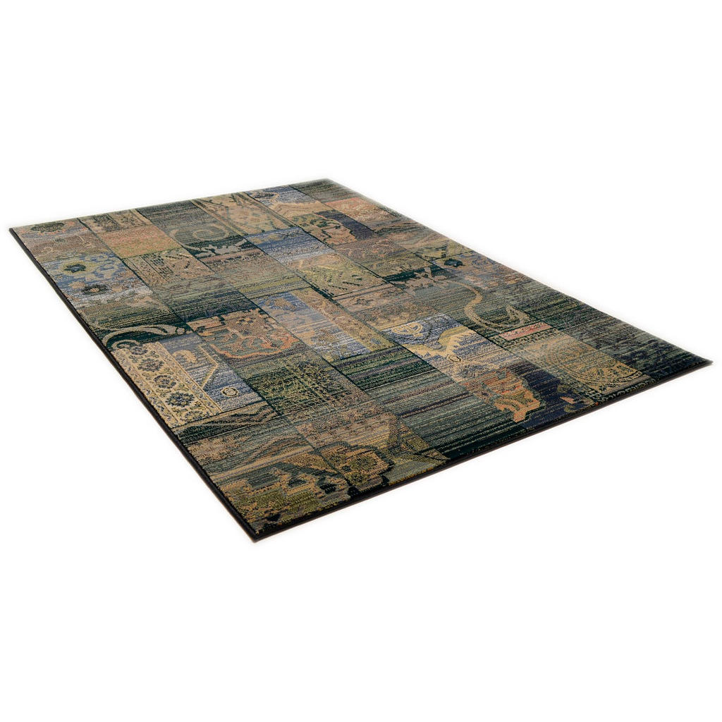 Thumbnail - Theko Webteppich, Blau, Textil, Patchwork, Rechteckig, 160x235 cm, Oeko-Tex®, für Fußbodenheizung geeignet, Teppiche & B...
