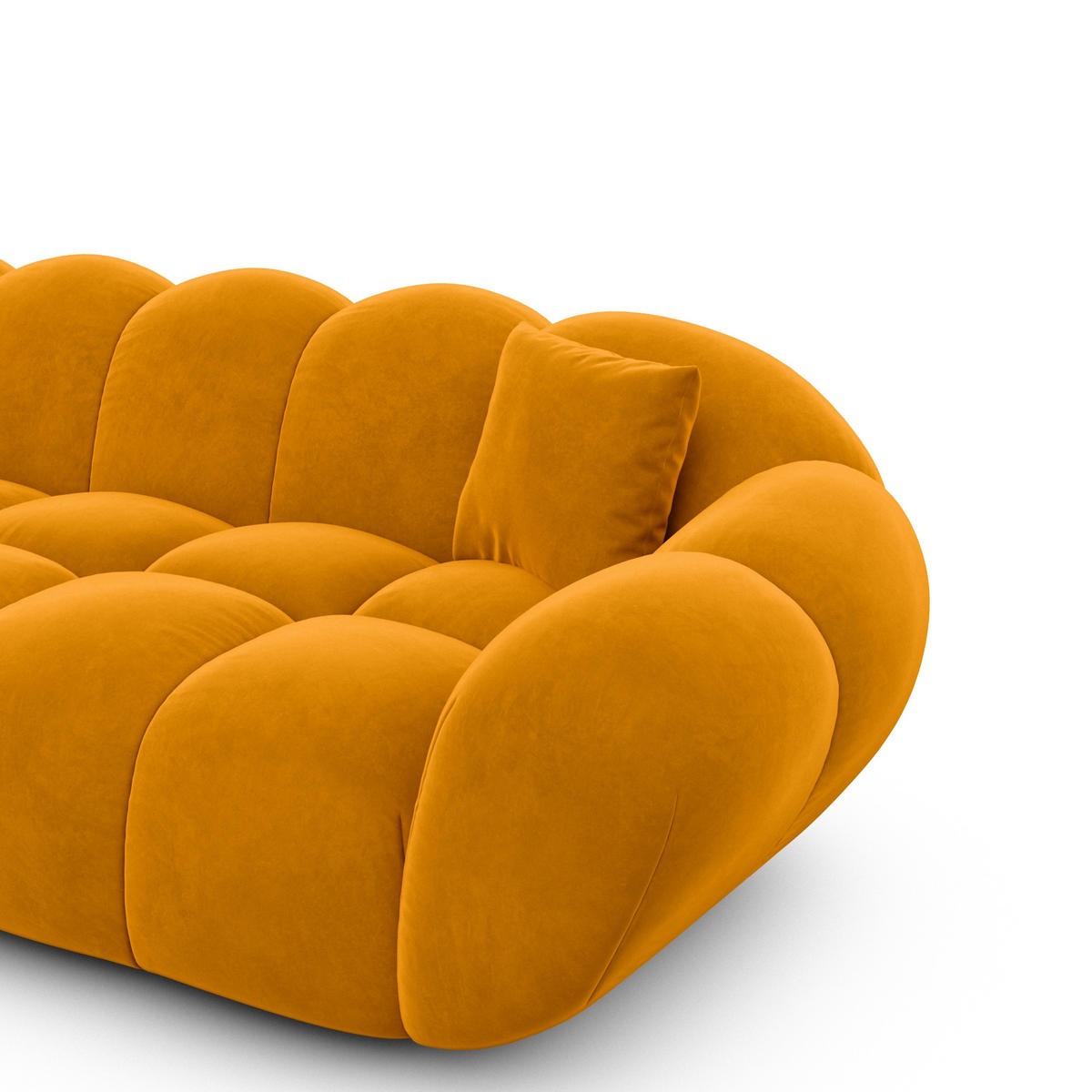 ECKSOFA Liva Senf Samtstoff L-Form Links - Currygelb, Textil (265/160cm) - VAROYAL