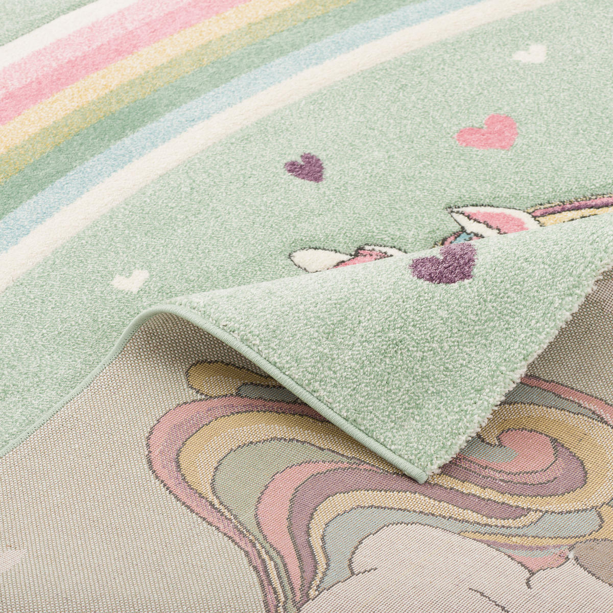 KINDER TEPPICH MAUI KIDS EINHORN PASTELL - Mintgrün, Textil (80/150cm) - Pergamon