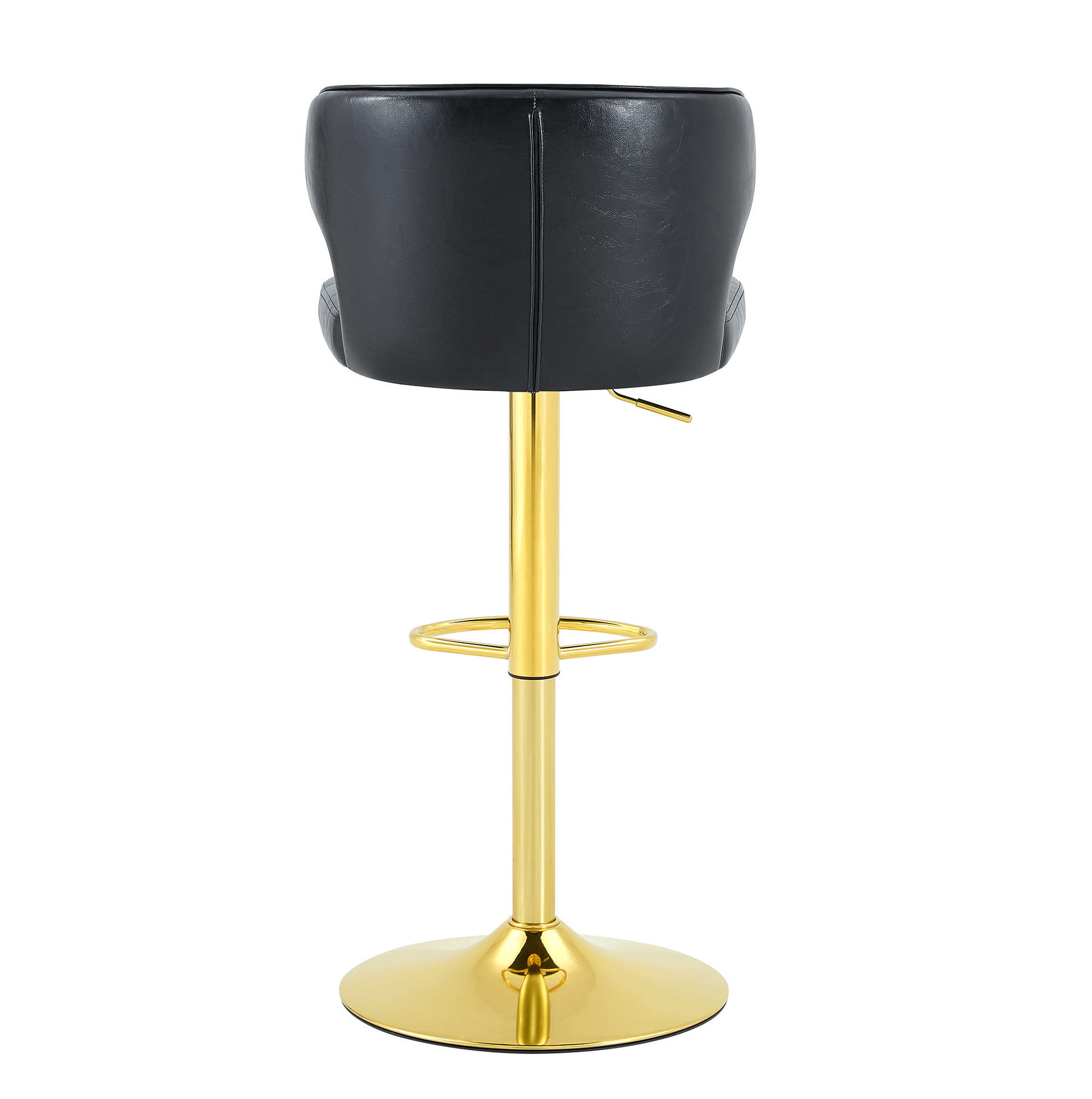 BARHOCKER mit Lehne, höhenverstellbar, 360° drehbar, Schwarz - Schwarz, Kunststoff (45/110/49.7cm) - MIVRAY