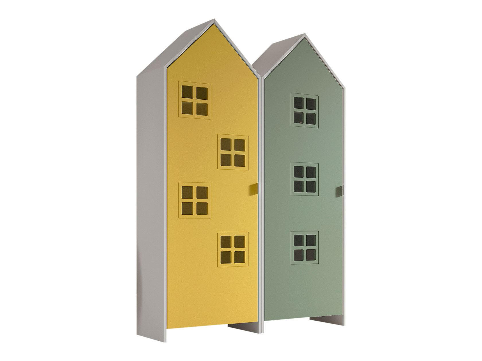 REGALSCHRANK Set Kania 115x37x171 MDF+Holzwerkstoff Weiß /Bunt - Gelb/Grün, Holzwerkstoff (115/171/37cm) - 58aufmkessel