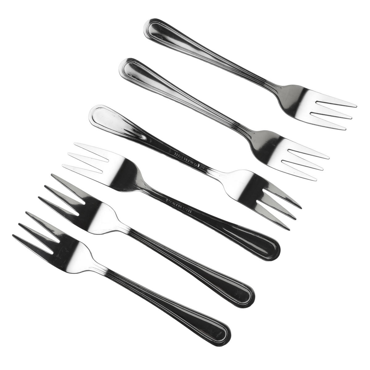 DESSERTGABEL Dhalia Daisy 6-tlg silberfarben 2/2/19 cm Edelstahl - Silberfarben, Metall - Mondex