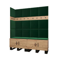 GARDEROBEN-SET 196/168/45,6 - Waldgrün/Schwarz, Holz/Kunststoff (168/196/45.6cm) - Abiks Möbel