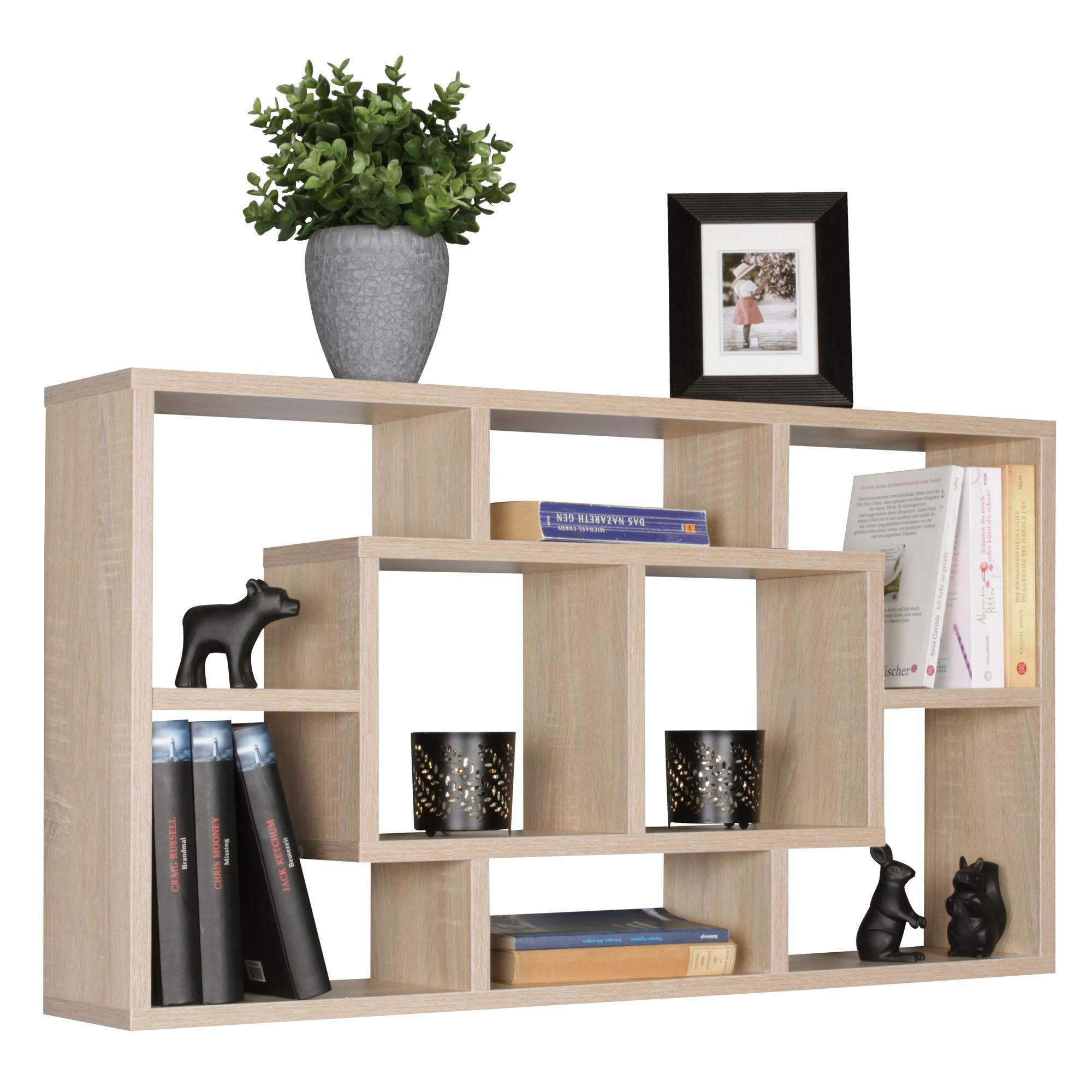 WANDREGAL RUR MDF Melaminbeschichtet Modern, Beige 85x16x48 cm - Beige, Holz (85/48/16cm) - KADIMA DESIGN