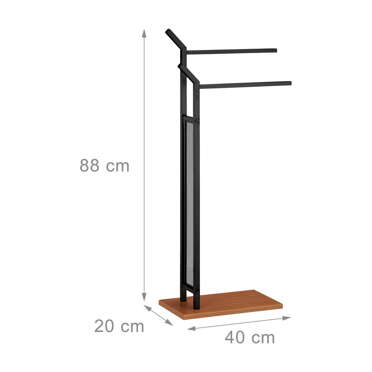 HANDTUCHSTÄNDER - Schwarz, Holzwerkstoff/Metall (40/88/20cm) - Relaxdays