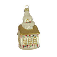 CHRISTBAUMSCHMUCK Kirche weiß matt 10 cm - Multicolor, Metall (0.1/10/0.1cm)