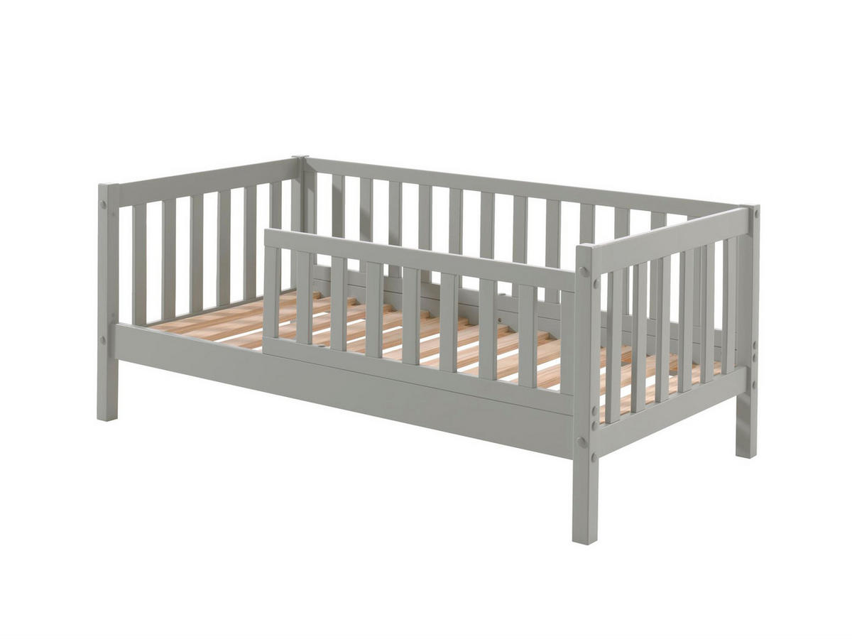 JUNIORBETT Karie 148x60x76 aus Massivholz in Grau - Grau, Holz (70/140cm) - 58aufmkessel