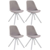 STUHL 4er Set Samt grau - Grau, Textil (48/84/56cm) - CLP