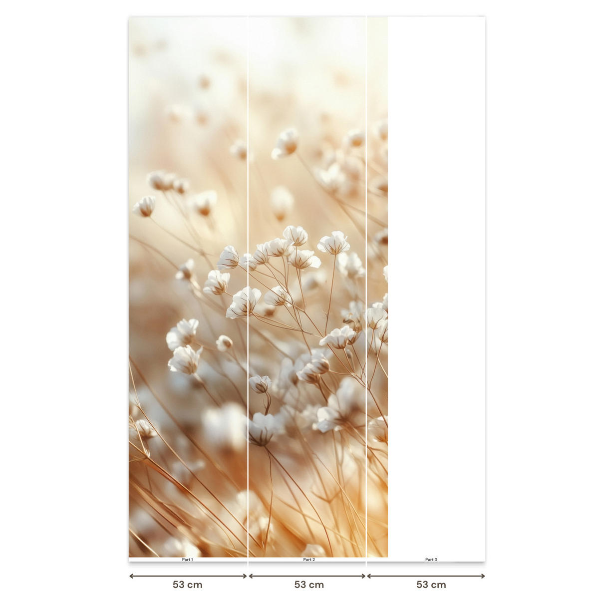 TAPETE - Wild - Blumen - Weiß - 120x260 cm - Creme, Papier (120/260cm) - OnlyWow
