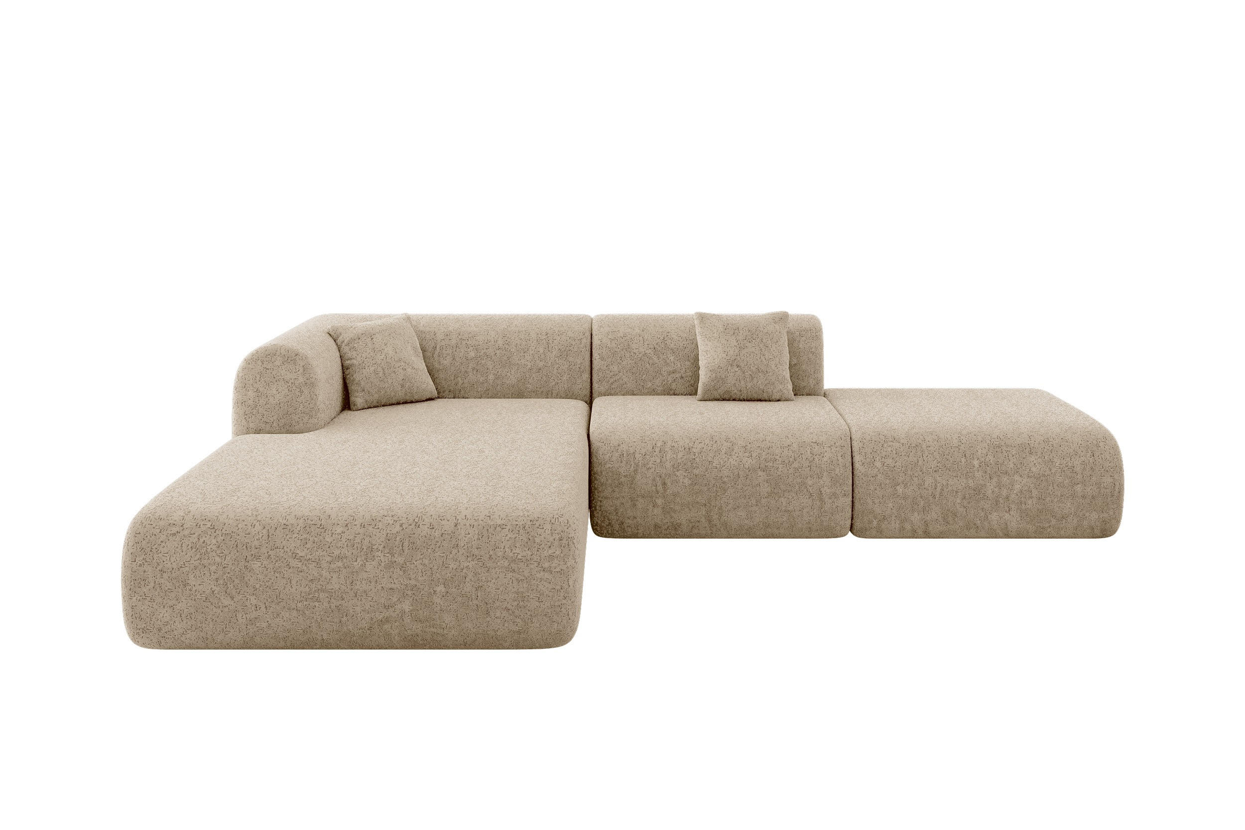 ECKSOFA Ottomane Links OVLY-L 289x176x71 Braun Chenille - Cognac/Schwarz, Holzwerkstoff/Kunststoff (176/289cm) - ALTDECOR