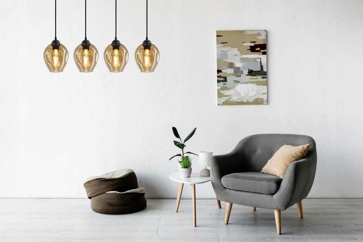 PENDELLEUCHTE Hegel - Transparent/Schwarz, Glas/Metall (15/65/80cm) - kiki design