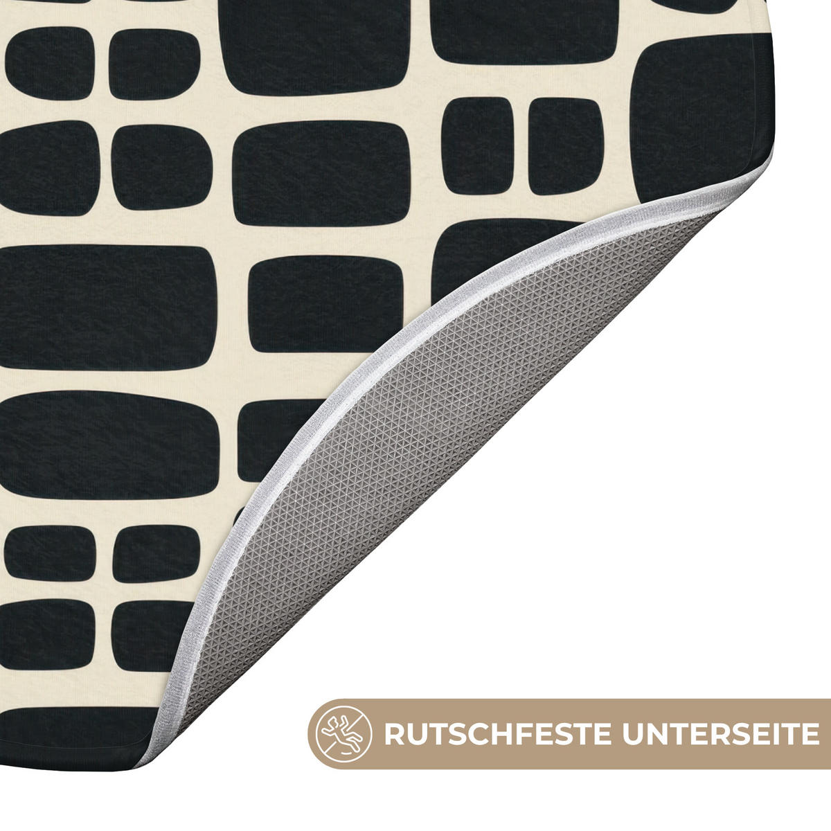 KOUPELNOVÁ PŘEDLOŽKA Moderní - organické - černé 70x70 cm - antracitová, textil/plast (70/70cm)