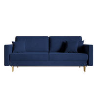 SCHLAFSOFA Valico Marineblau hydrophober Samt - Goldfarben/Dunkelblau, Textil/Metall (230/90/97cm) - Selsey