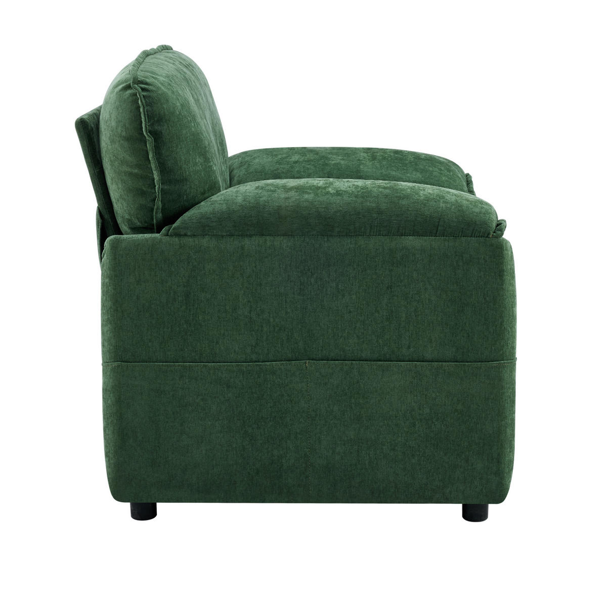 SESSEL mit Seitentaschen Chenille Green 2er-Paket - Grün, Holzwerkstoff (92/90/96cm) - Meubliv