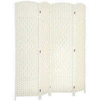 PARAVENT 4-teilig DE-08833 Weiß - Weiß, Kunststoff (180/180/1.7cm) - ComfortXL