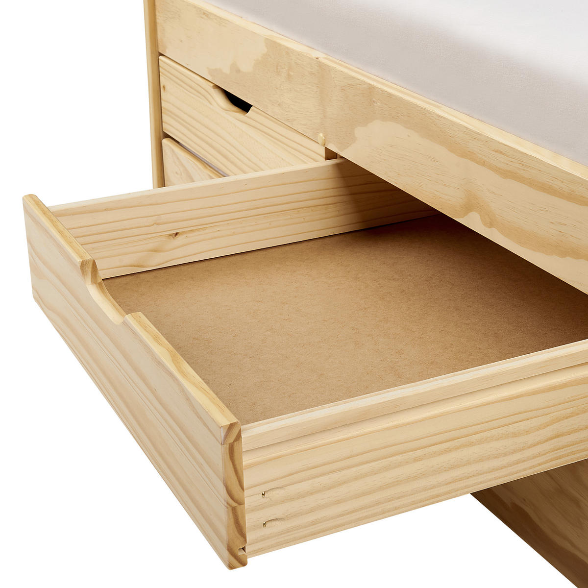 UTDRAGBAR SÄNG 90x200 cm ljust trä Petiville - Ljusbrun, Trä (90/200cm) - Beliani