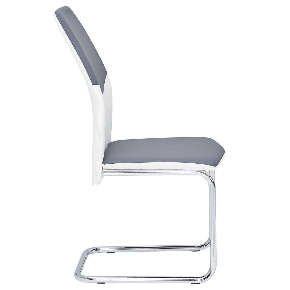 SCHWINGSTUHL LEONA 4ER-SET - Weiß/Grau, Textil/Metall (44/99/62cm) - IDIMEX