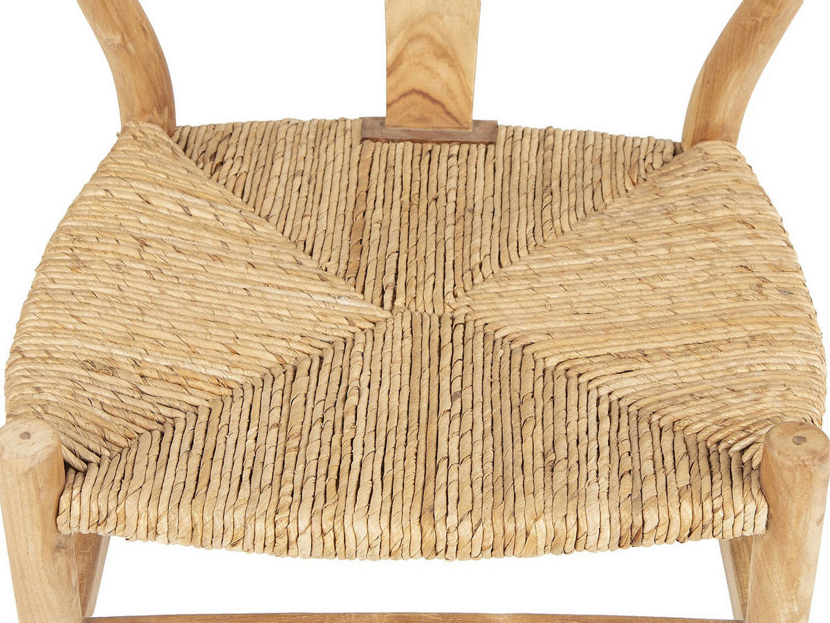 STUHL - Teakholz & Strohgeflecht - Naturfarben - POGIANA - Naturfarben, Holz (53/77/63cm) - Vente-Unique
