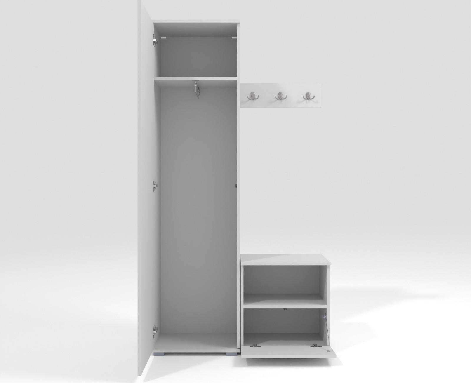 GARDEROBEN-SET Nela I mit gepolsterten Paneelen 100/187/40 - Silberfarben/Schwarz, Holzwerkstoff/Kunststoff (100/187/40cm)