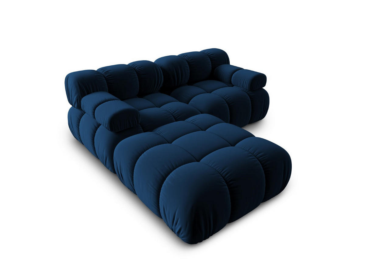 MODULARES-SOFA Bellis aus Samt königsblau 3 Sitzplätze - Blau, Textil (188/63/188cm) - Micadoni
