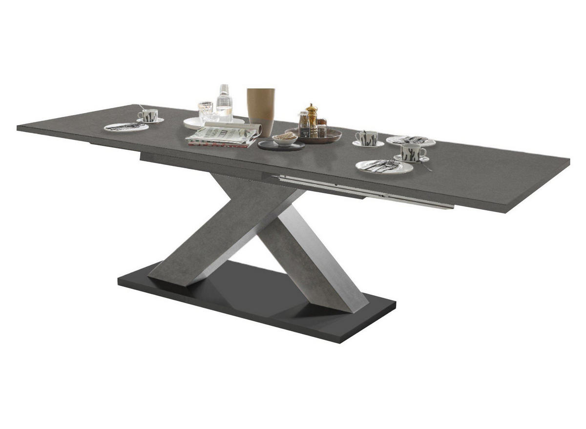 ESSTISCH ausziehbar Elene 180x90x76 Graphit - Grau, Holzwerkstoff (180/90/76cm) - 58aufmkessel