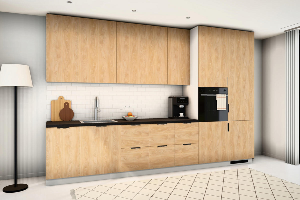 KÜCHENZEILE Sorento Sonoma Eiche & Weiß – 360 cm – KÜ-SORENTOW-002 - Sonoma Eiche, Holzwerkstoff (360/247/58cm) - ROYAL24_MARKT