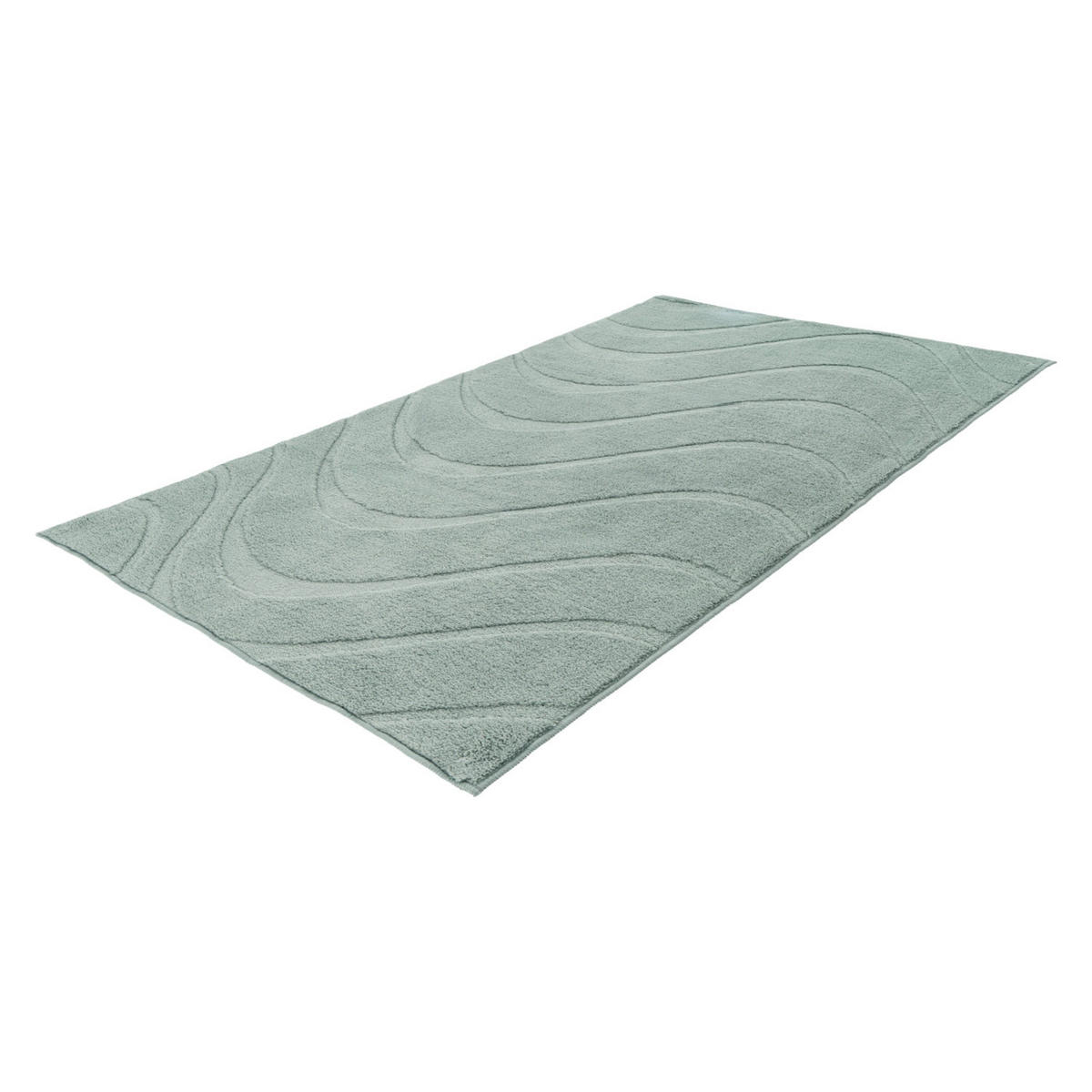 BADTEPPICH Waschbar Bath Waves 400 Jade-Grün 40x60 cm - Grün, Textil (40/60cm) - carpet city