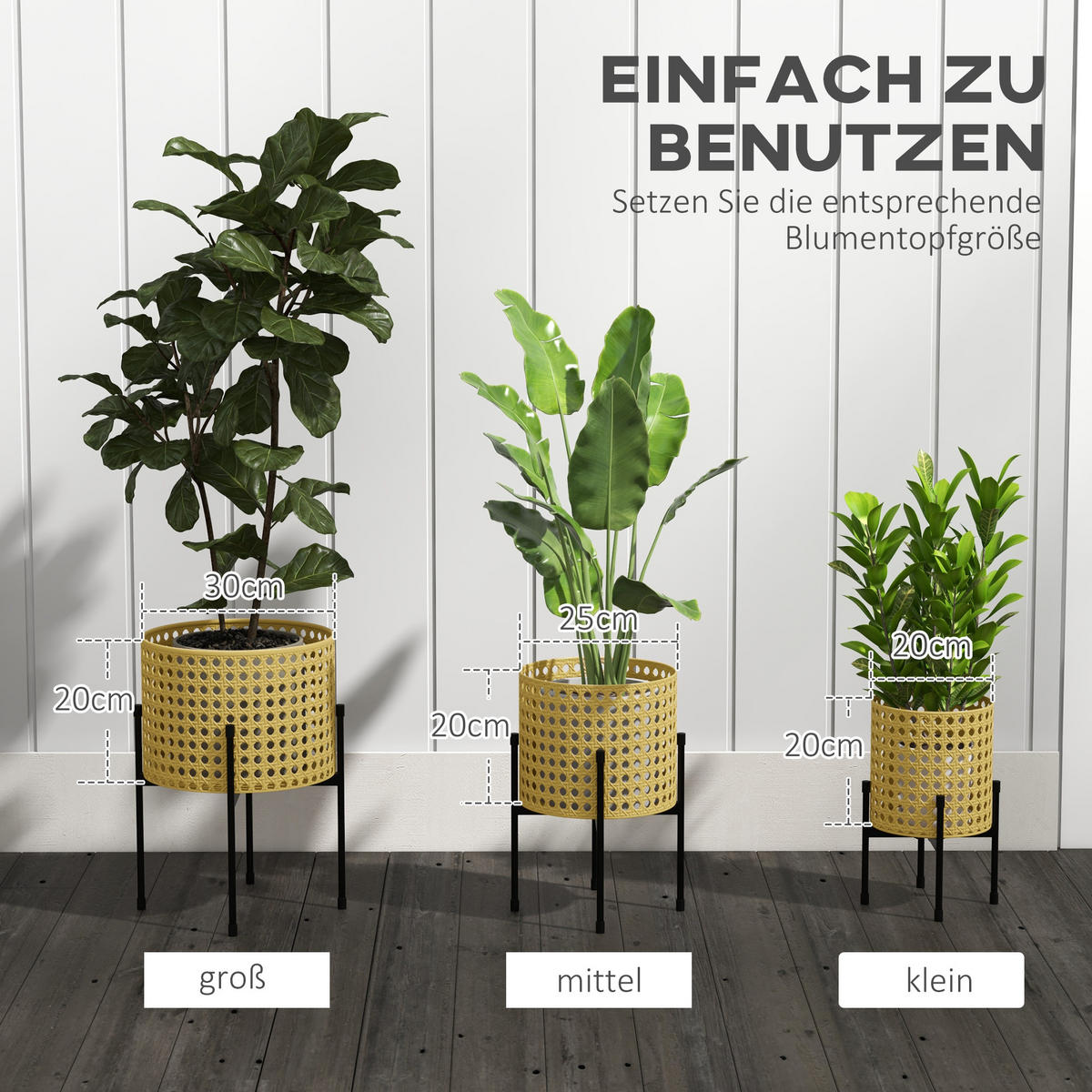 PFLANZENSTÄNDER , Stahl, Gold - Goldfarben, Metall (40cm) - Outsunny